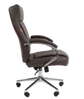 Офисное кресло CHAIRMAN 794 хром экокожа коричневая