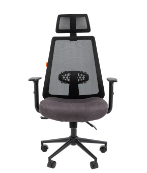 Офисное кресло CHAIRMAN 535 BLACK ткань черный/серый