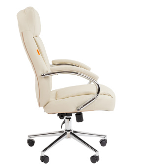Офисное кресло CHAIRMAN 794 хром экокожа светло-бежевая