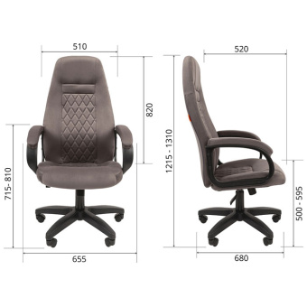 Кресло CHAIRMAN HOME 951 ткань Т-55 серый