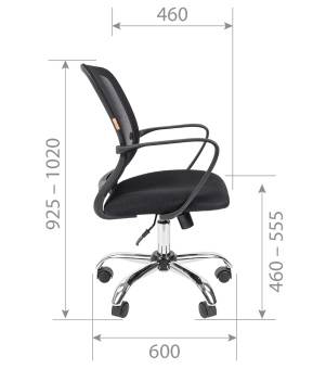 Офисное кресло CHAIRMAN 698 CHROME TW-01 черный