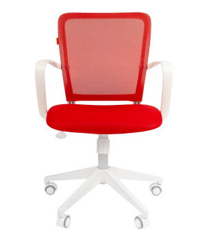 Офисное кресло CHAIRMAN 698 белый пластик TW-19/TW-69 красный