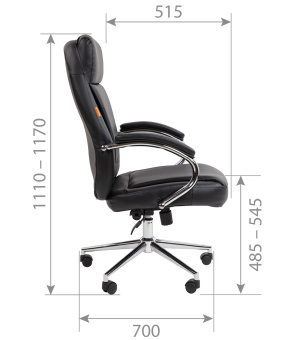 Офисное кресло CHAIRMAN 794 хром экокожа черная