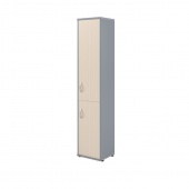 Шкаф колонка с глухой средней и малой дверьми СУ-1.3(R) Клен/Металлик 406x365x1975