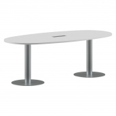 Конференц стол ПРГ-3 Белый/Алюминий 2200x1100x750
