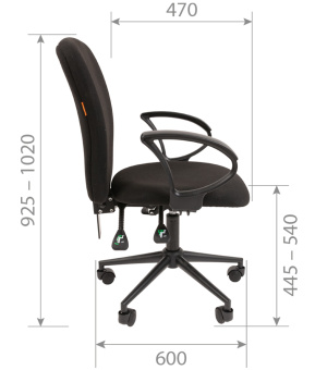 Офисное кресло CHAIRMAN 9801 BLACK ткань С-3 черный