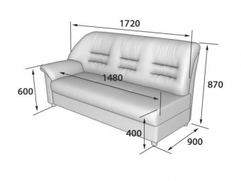 PREMIER Секция 3-местная с прав подлокотником 1720х900х870 кат.1