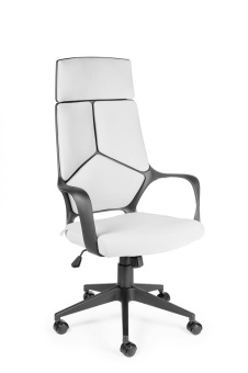 Кресло офисное / IQ / ( black+grey) черный пластик / серая ткань