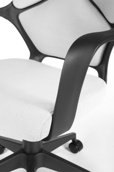 Кресло офисное / IQ / ( black+grey) черный пластик / серая ткань