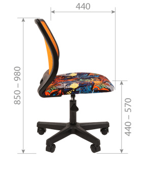 Кресло CHAIRMAN KIDS 112 ткань CRAZY/TW-66 черный пластик