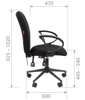 Офисное кресло CHAIRMAN 9801 BLACK ткань T08 черный Black