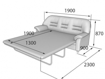P3-r PREMIER Диван 3х-местный раскладной 1900x900x830 (1390x1900) кат.1