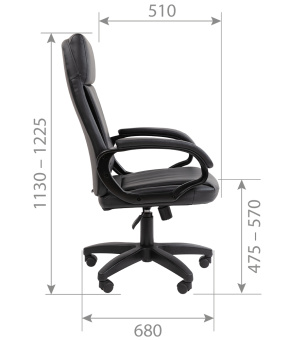 Офисное кресло CHAIRMAN 794 LT чер.пласт экокожа черная