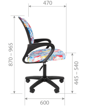 Кресло CHAIRMAN KIDS 103 LT BLACK ткань единороги
