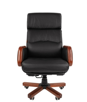Офисное кресло CHAIRMAN 417 кожа черная