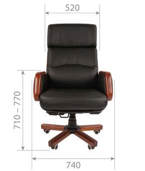 Офисное кресло CHAIRMAN 417 кожа черная