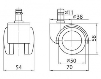 Ролик RSA705 прорезиненый