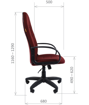 Размеры кресло для руководителя CHAIRMAN 727 C в ткань стандарт