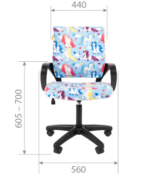Кресло CHAIRMAN KIDS 103 LT BLACK ткань единороги