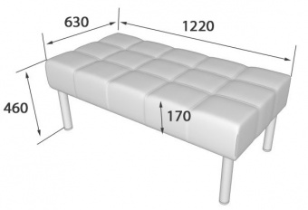 Bu-p2 BUSINESS Банкетка 2х-местная 1220х630х460 кат.1 экокожа
