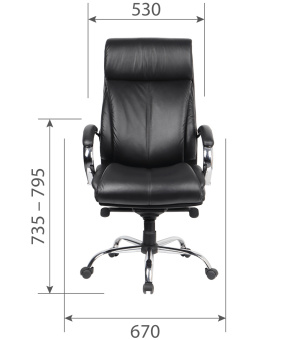 Офисное кресло CHAIRMAN CH423 кожа, черный