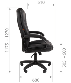 Офисное кресло CHAIRMAN 600LT чер.пласт экопремиум черный