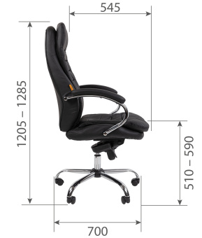 Офисное кресло CHAIRMAN CH795 LUX экокожа, черный