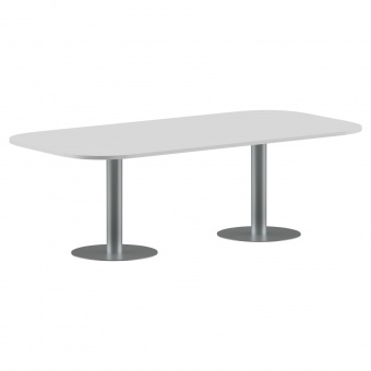 Конференц стол ПРГ-8 Белый/Алюминий 2400x1200x750