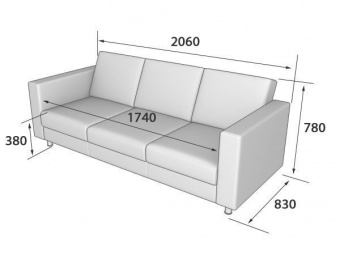 OFFICE Диван 3х-местный 2060х830х770 кат.2