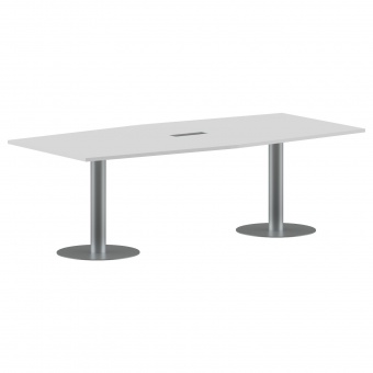 Конференц стол ПРГ-4 Белый/Алюминий 2400x1200x750